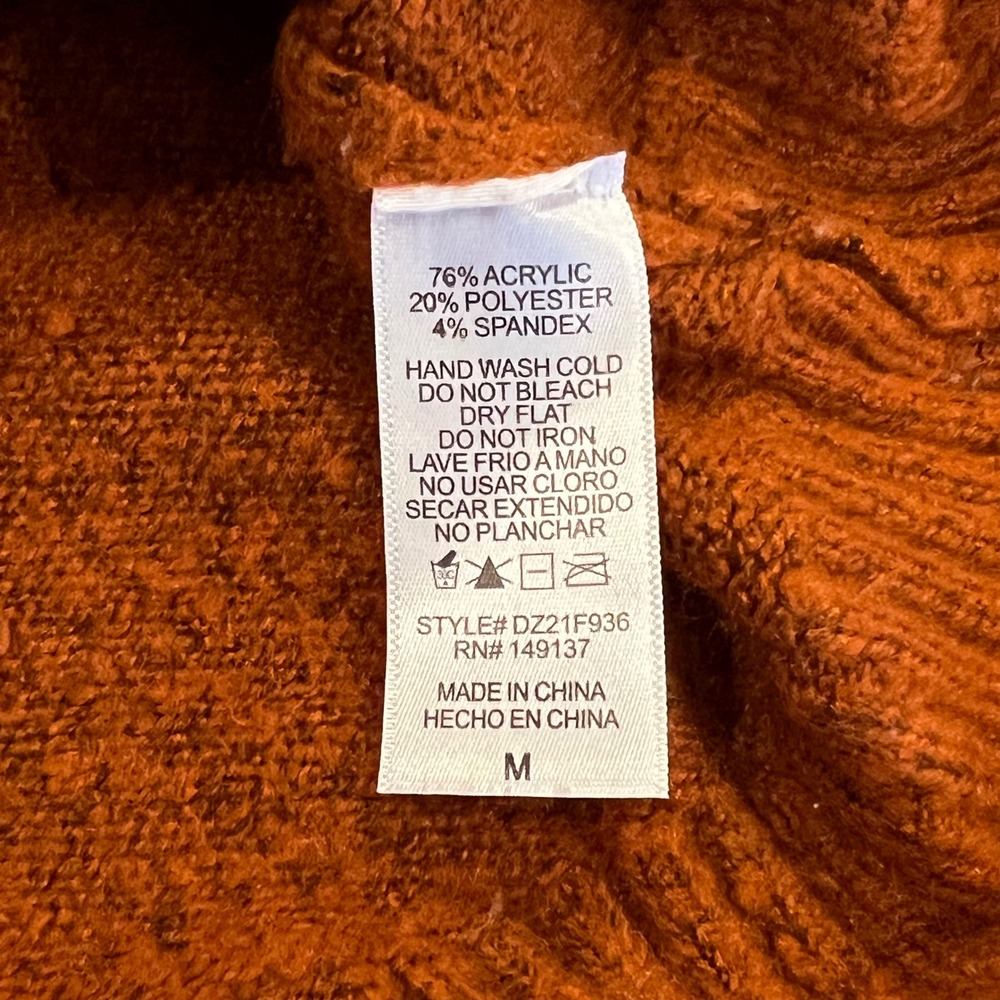 Double Zero Orange Oversized Cropped Sweater Size… - image 7